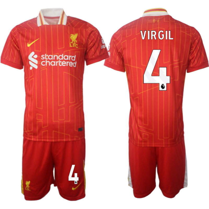 Men 2024-2025 Club Liverpool home red #4 Soccer Jersey->indianapolis colts->NFL Jersey